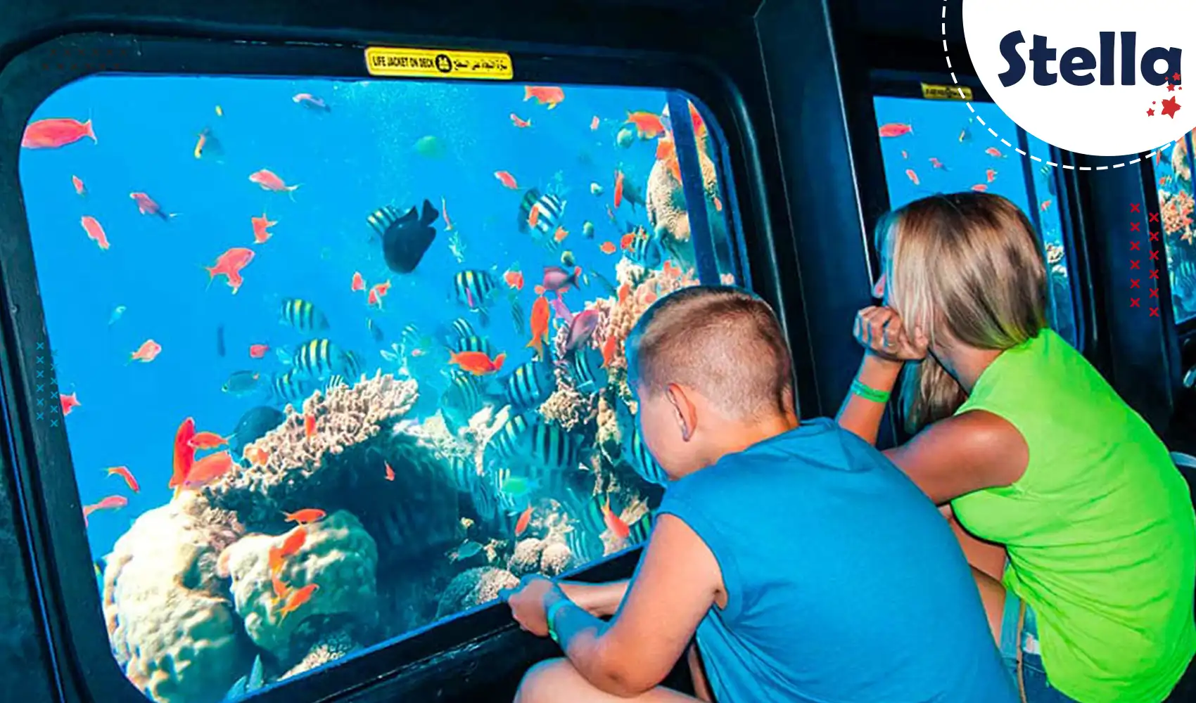 Explorez les fonds marins d’Hurghada sans vous mouiller grâce au semi-sous-marin Sea Scope – idéal pour familles et enfants.